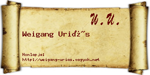 Weigang Uriás névjegykártya